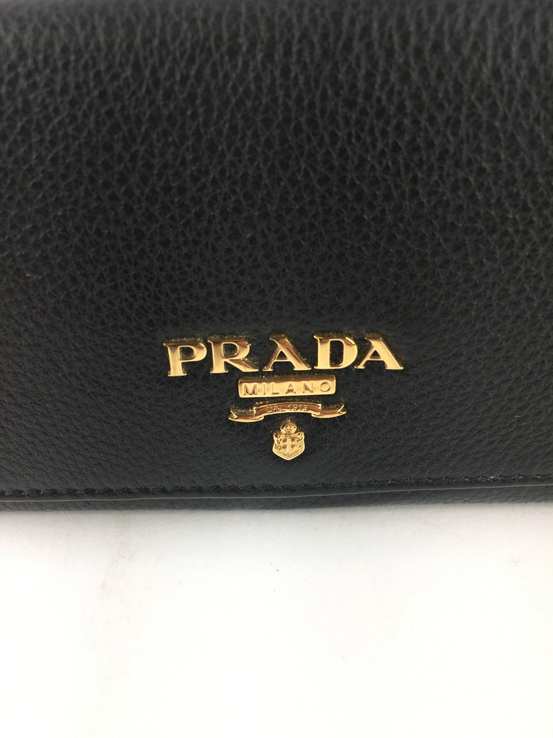 PRADA VITELLO LARGE GRAIN FLAP WALLET (LZX)