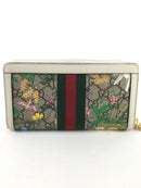 GUCCI 523154 GG SUPREME FLORA OPHIDIA ZIP AROUND WALLET (LRZ)