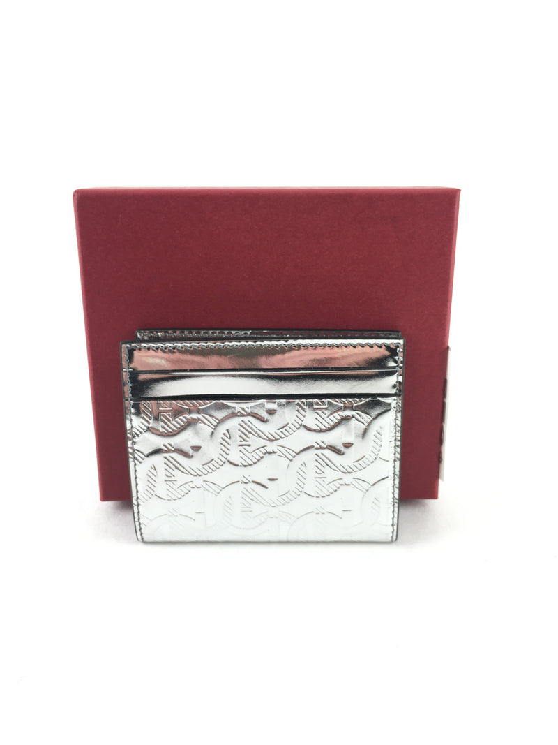 SALVATORE FERRAGAMO METALLIC ARGENTO WALLET (LZX)