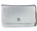 Chanel Aged Calfskin Quilted Woc Metallic Silver (L5ZX) 2837