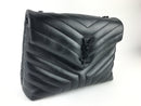 Yves Saint Laurent Calfskin Y Quilted Monogram Medium LouLou Bag In Black (CRZ) 3851