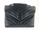 Yves Saint Laurent Calfskin Y Quilted Monogram Medium LouLou Bag In Black (CRZ) 3851