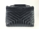 Yves Saint Laurent Calfskin Y Quilted Monogram Medium LouLou Bag In Black (CRZ) 3851