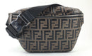 Fendi FF Embossed Leather Tobacco Black Belt Bag (LWZX) 0936