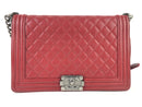 Chanel Caviar Quilted Large Boy Flap Dark Red (LCZX) 3821