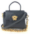 Versace Grained Calfskin Model LA Medusa Small Black Leather Shoulder Handbag (CZX) 3445