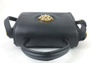 Versace Grained Calfskin Model LA Medusa Small Black Leather Shoulder Handbag (CZX) 3445