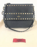 Valentino Gold Studded Black Crossbody Bag (PZX) 0221