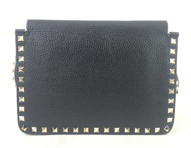 Valentino Gold Studded Black Crossbody Bag (PZX) 0221