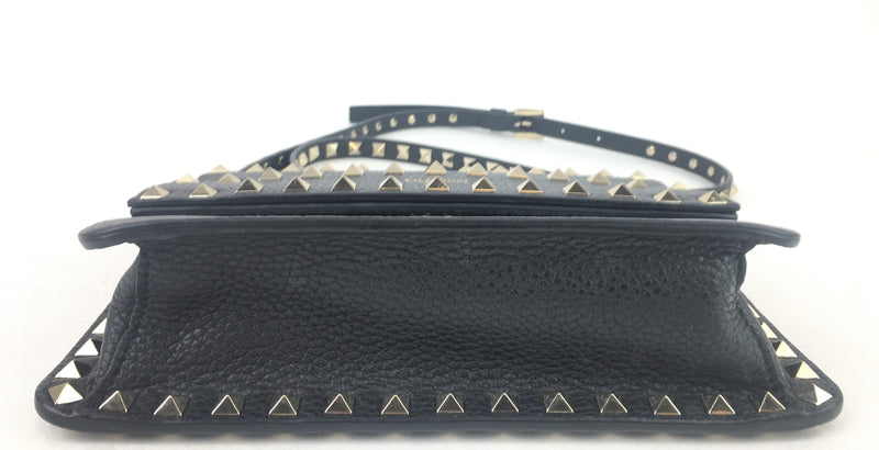 Valentino Gold Studded Black Crossbody Bag (PZX) 0221