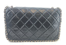 Chanel Quilted Lambskin Running Chain Flap Shoulder Black Bag (ORZX) 6271