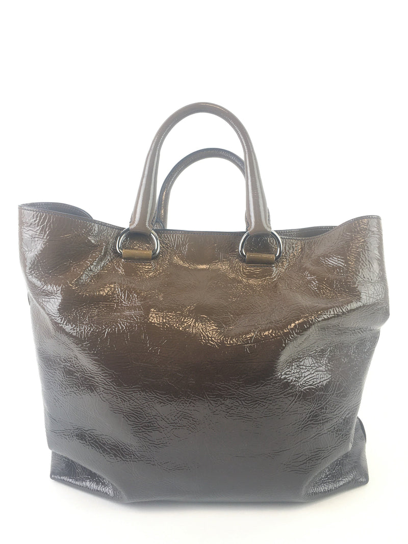 Prada Vitello Shine Brown Tote (LOZ) 9992