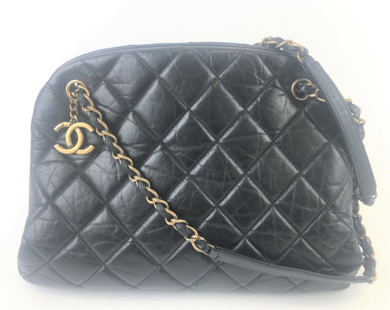 Chanel Aged Calfskin Bowling Black Bag (LOZX) 6263