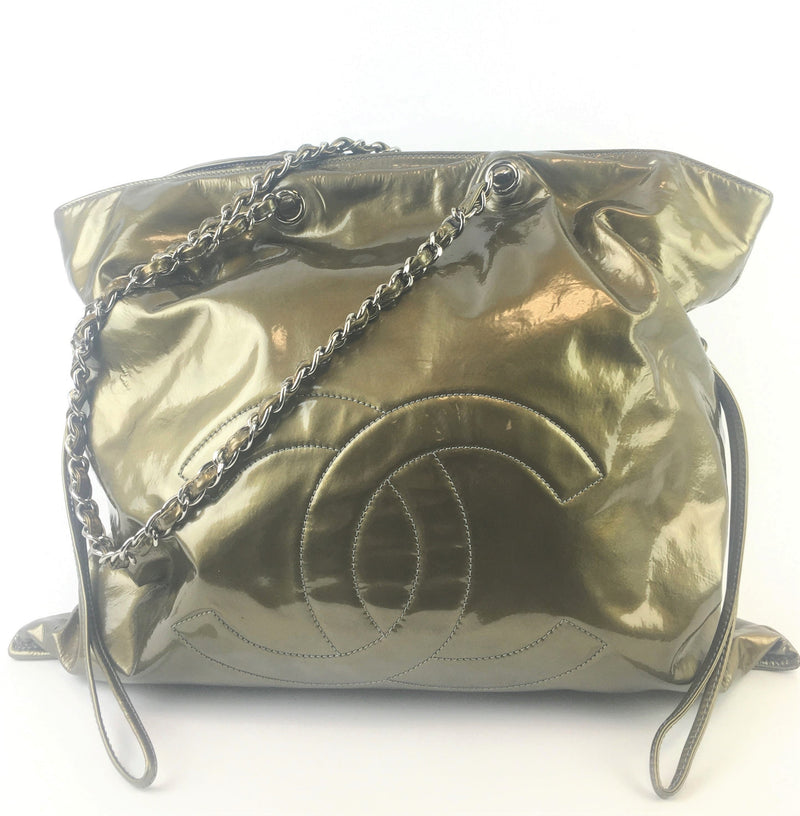 Chanel Large Patent Leather Bon Bon Tote (IZX) 5904