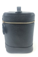 Chanel Vintage Caviar Black Leather Cosmetic Vanity Bag (WZX) 385