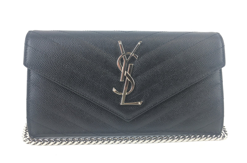 Yves Saint Laurent Grain De Poudre Black Wallet On Chain (RZX) 0265