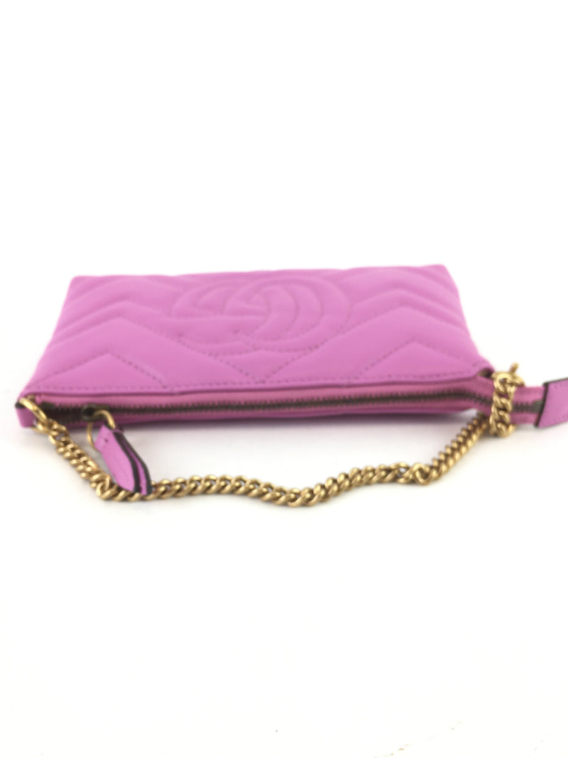 GUCCI 443129 CALFSKIN MINI GG MARMONT CHAIN BAG CANDY MOUSSE (OZX)