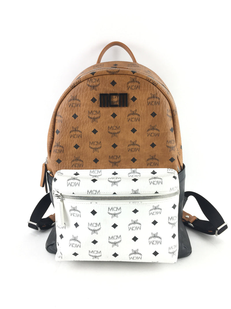 MCM STARK V MIXED VISETOS COGNAC BACKPACK (OZX)