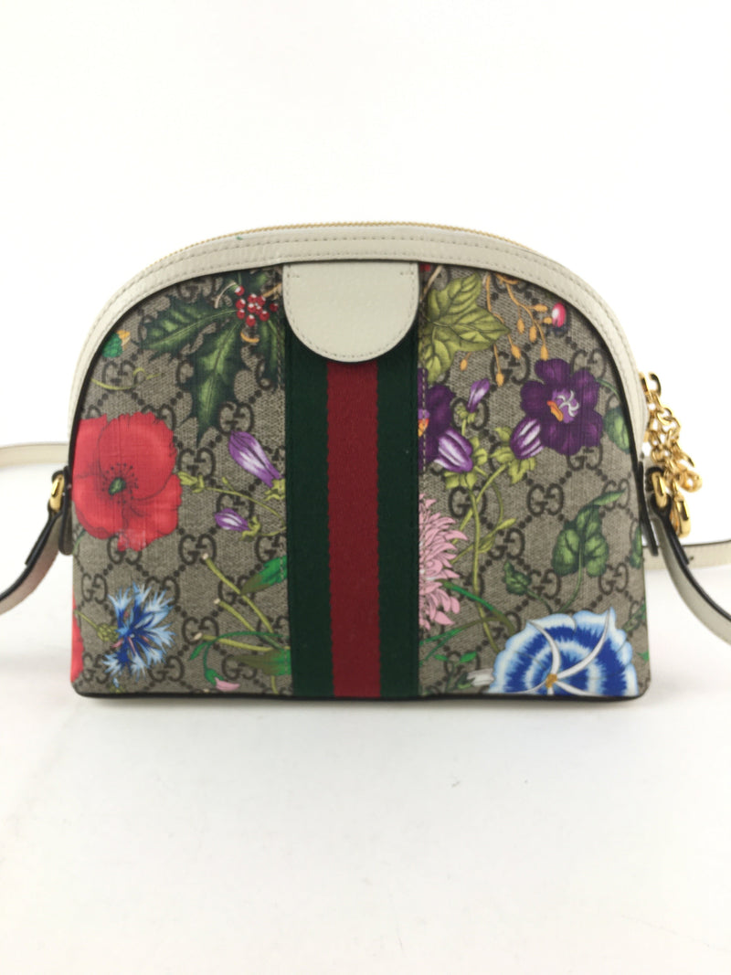 GUCCI 476466 GG FLORA WEB OPHIDIA SHOULDER BAG (WZX)