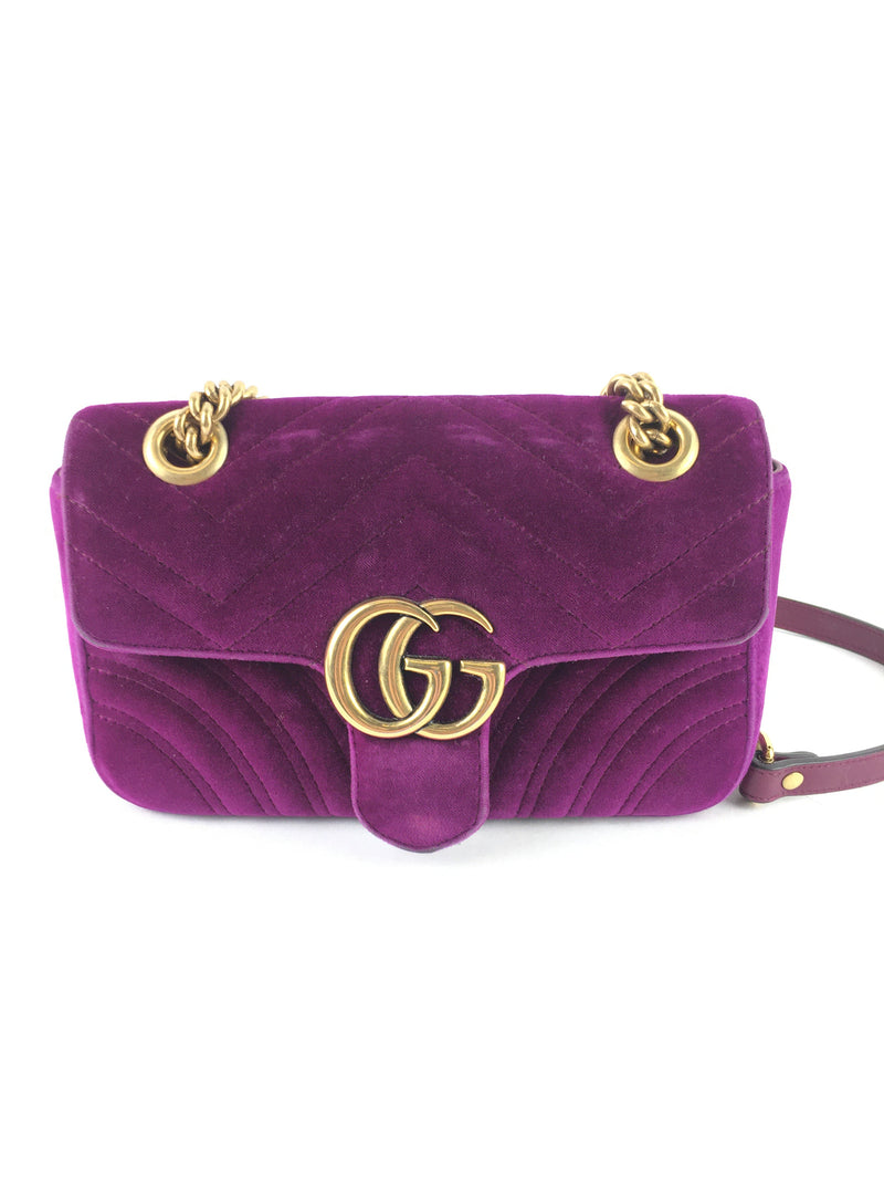 GUCCI 446744 GG MARMONT VELVET MATELASSE BAG (RZX)