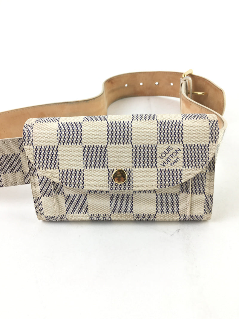 LOUIS VUITTON DAMIER AZUR POCHETTE SOLO BELT (OOR)