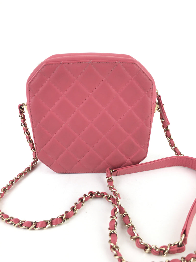 Chanel Pink Lambskin Octagon CC Camera Bag (LOZX) 7315