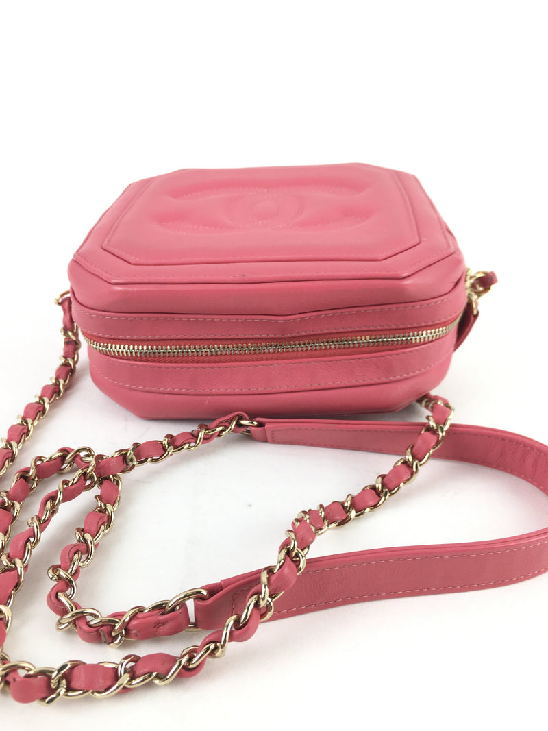 Chanel Pink Lambskin Octagon CC Camera Bag (LOZX) 7315