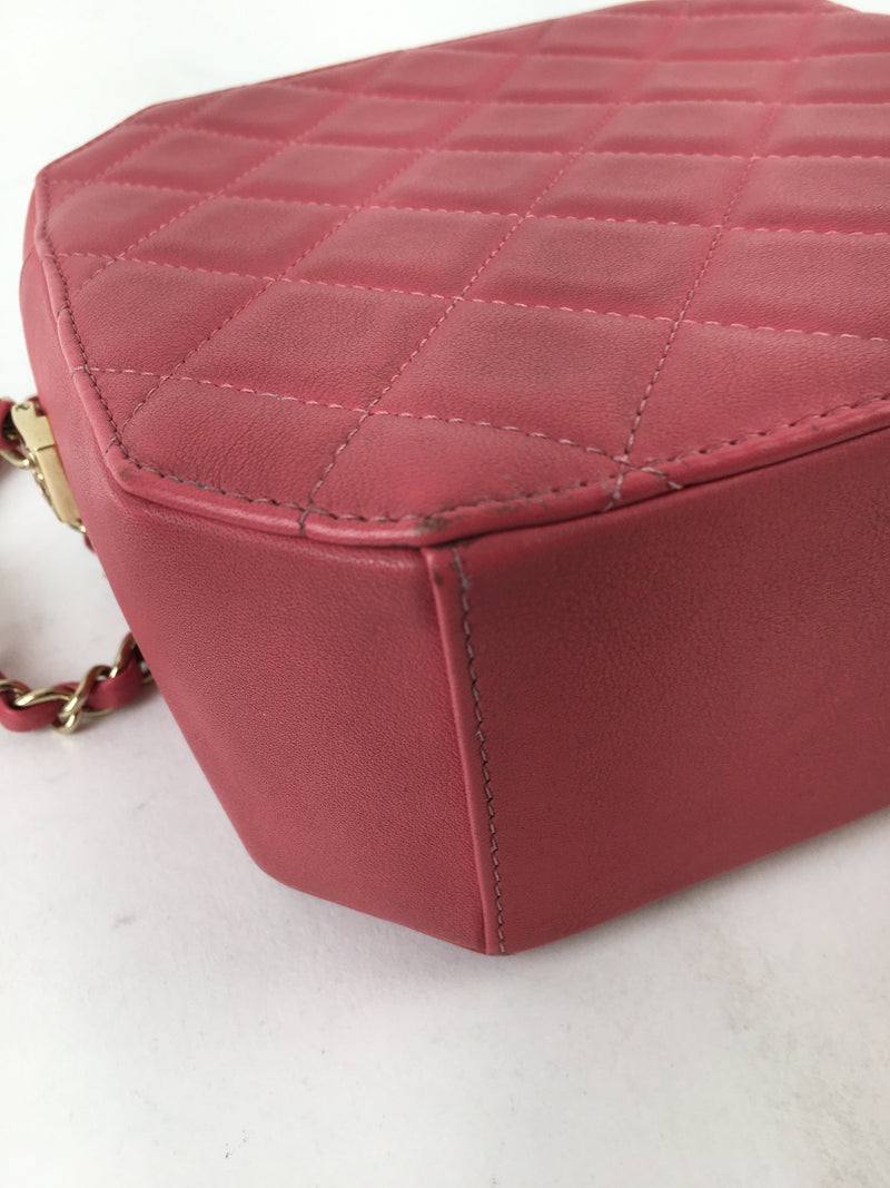 Chanel Pink Lambskin Octagon CC Camera Bag (LOZX) 7315