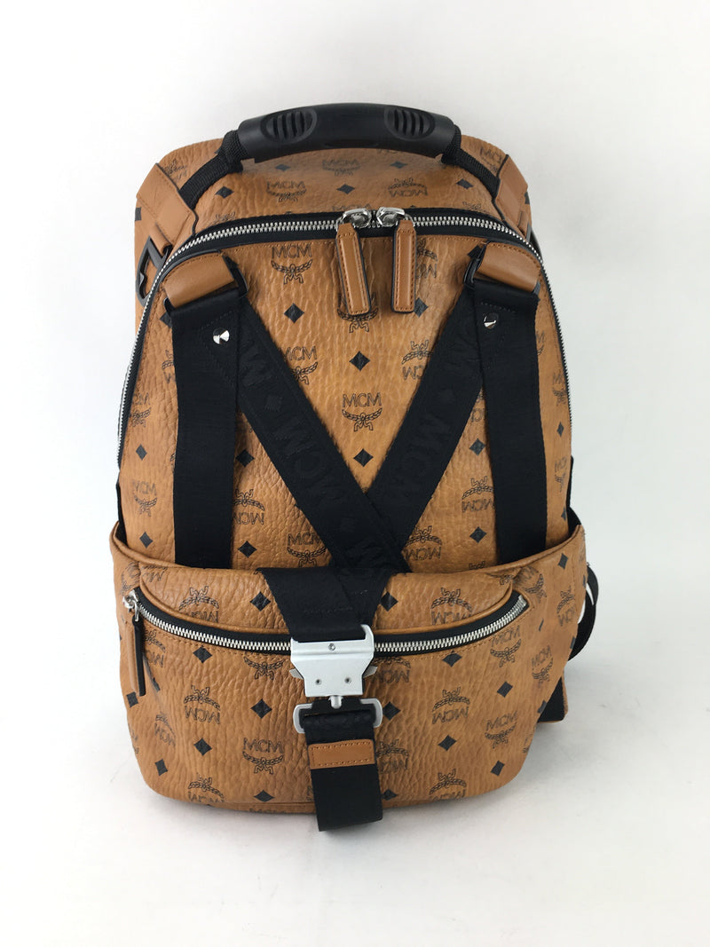 MCM Visetos Cognac Jemison Backpack/Belt Bag (LRZ) 6381