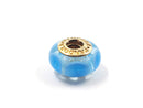 Pandora Gold Light BLue Mystic Murano Charm 14K Yellow Gold 3.58g