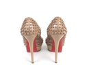 CHRISTIAN LOUBOUTIN PATENT LEATHER ALTI PUMP SPIKES HEELS NUDE SIZE 39 (US 9)