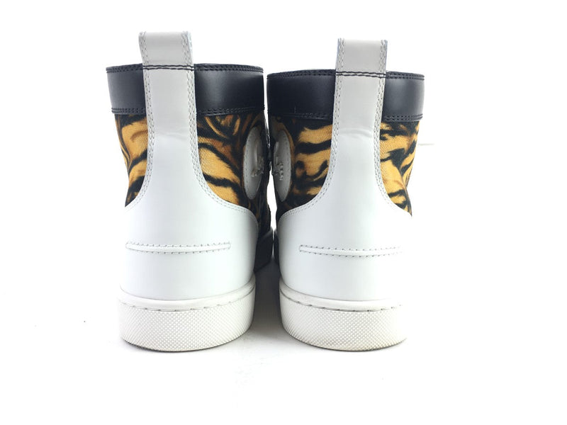 CHRISTIAN LOUBOUTIN LOU SPIKES TIGER PRINT HIGH TOPSNEAKERS SIZE 12