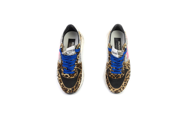 GOLDEN GOOSE RUNNING SOLE GLITTER SNEAKERS