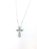 Diamond Open Cross Necklace 32 Diamonds .160 Carat T.W. 14K White Gold 2.63g