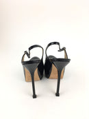 YVES SAINT LAURENT TRIBTOO PLATFORM SLINGBACK PATENT PUMPS SZ 40