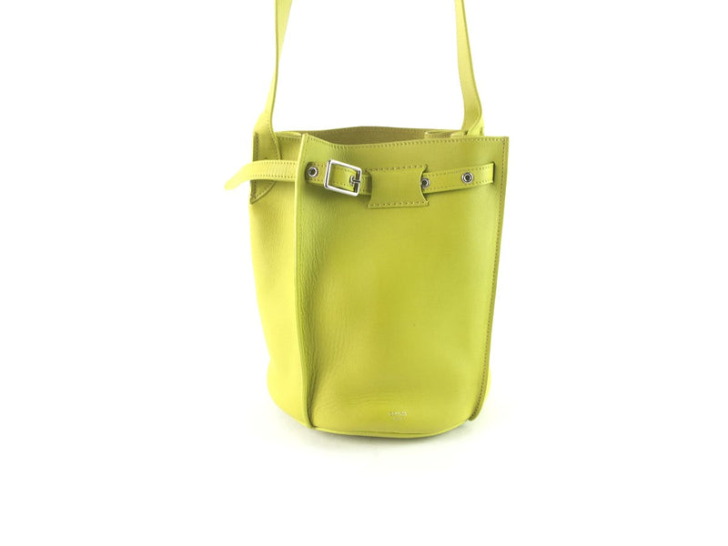 CÉLINE SMOOTH CALFSKIN LONG STRAP BIG BUCKET BAG MIMOSA