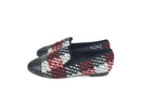 CHANEL TWEED CAP TOE LOAFERS RED BLACK