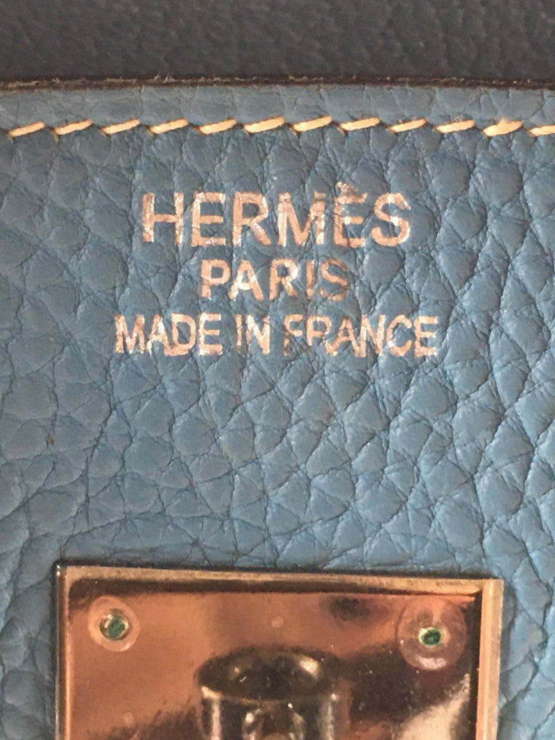 HERMÈS BIRKIN BAG 35CM BLUE JEAN TOGO PALLADIUM HARDWARE