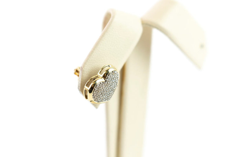 Heart Single Earring  54 Diamonds .270 Carat T.W. 404 Yellow Gold 1.02g