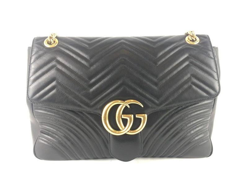 GUCCI GG MARMONT SMALL TOP HANDLE BAG BLACK