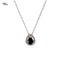 DIAMOND & SAPPHIRE NECKLACE 1.24G 14K-W/G, 35-PEAR CUT SAPPHIRE 0.40CTW, 21-ROUN