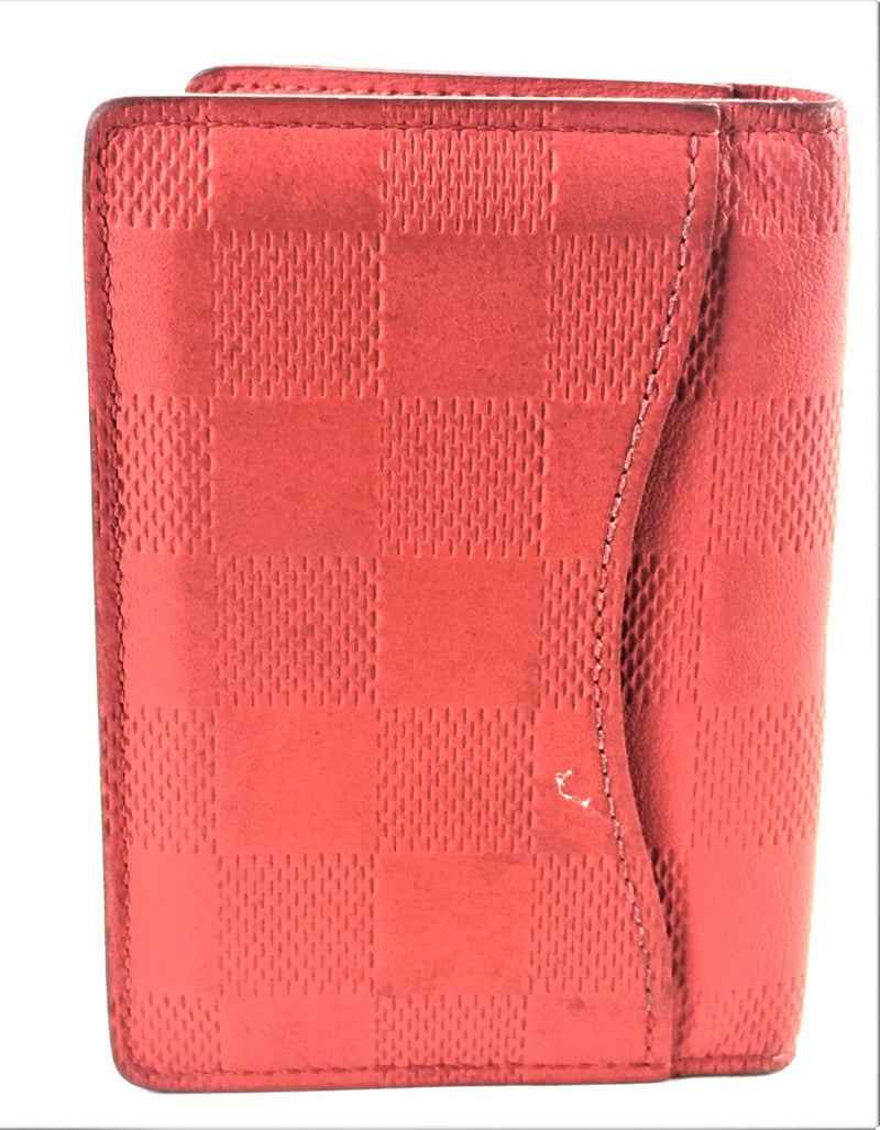 LOUIS VUITTON RED DAMIER INFINI POCKET ORGANISER