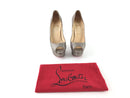 CHRISTIAN LOUBOUTIN LADY PEEP 150 GLITTER MINI PUMPS SIZE 36 (US 6)