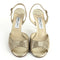 JIMMY CHOO GOLD & GLITTER OPEN TOE SHOES SZ 41