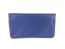 L.K. BENNETT LEATHER FOLDING CLUTCH IN BLUE