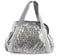 CHANEL METALLIC COATED CANVAS UNLIMITED LIGNE SHOULDER BAG SILVER/BLACK (WOR) 270