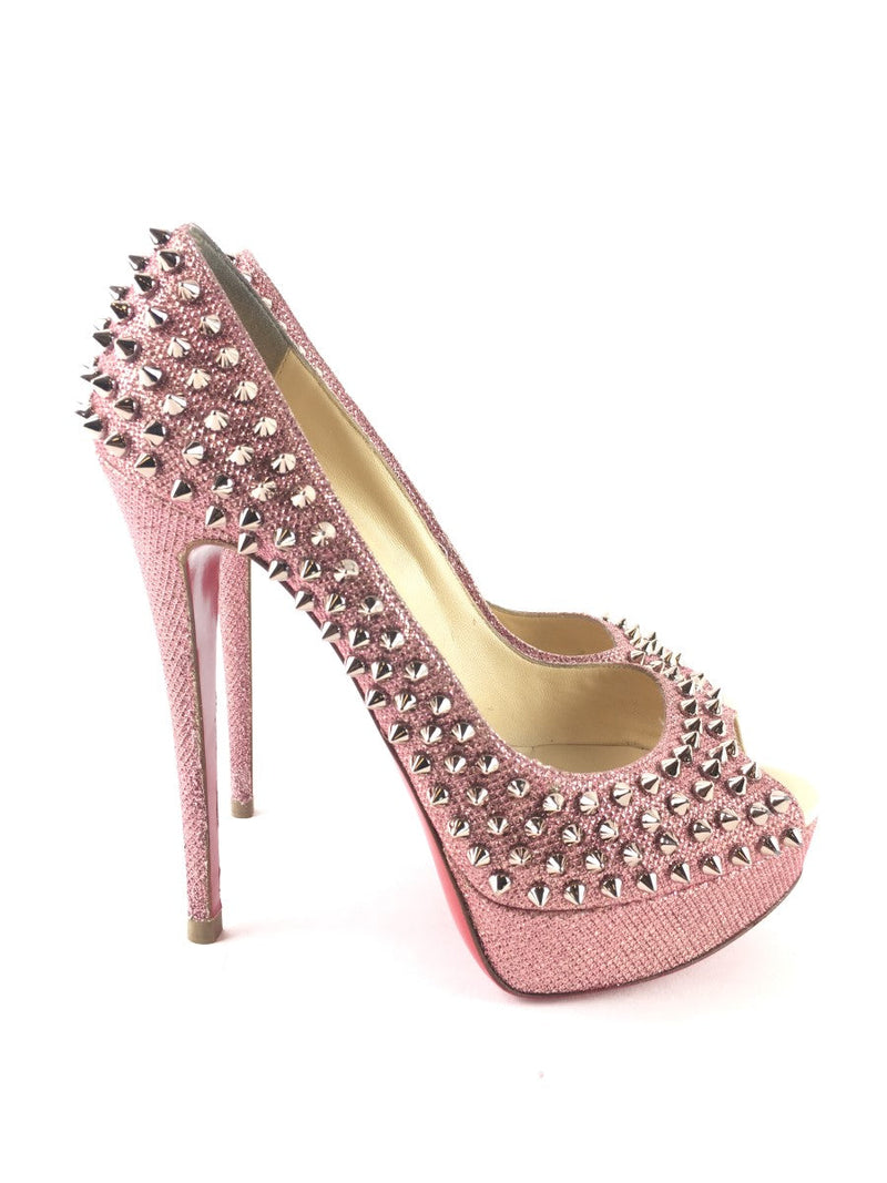 CHRISTIAN LOUBOUTIN LADY PEEP SPIKES 150MM HEELS