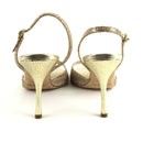 JIMMY CHOO GOLD & GLITTER OPEN TOE SHOES SZ 41