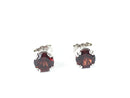 Almandine Garnet Earrings 925 Silver 1.38g (O)