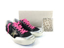 GOLDEN GOOSE SUPER-STAR SNEAKERS IN BLACK GLITTER AND SUEDE WITH CAMOUFLAGE FABR